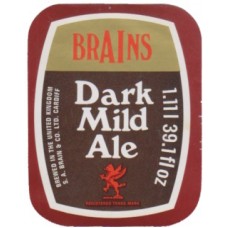 Brains Brewery Dark Mild Ale 1.11L 39.1 fl oz Beer Bottle Label