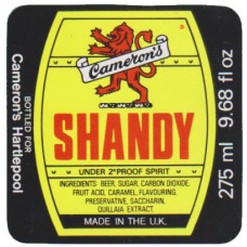 Camerons Brewery Hartlepool Shandy 275ml 9.68 fl oz Beer Bottle Label