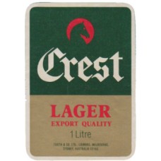 Courage Breweries Australia Crest Lager Export Quality 1 Litre Beer Bottle Label