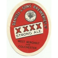 Daniell & Sons Breweries XXXX Strong Ale Beer Bottle Label