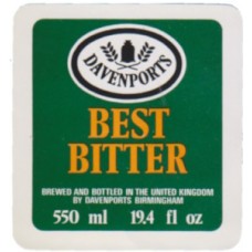 Davenports Birmingham Best Bitter 550ml 19.4 fl oz Beer Bottle Label