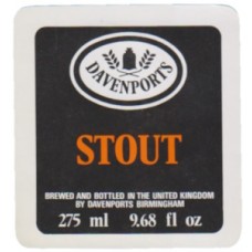 Davenports Birmingham Stout 275ml 9.68 fl oz Beer Bottle Label