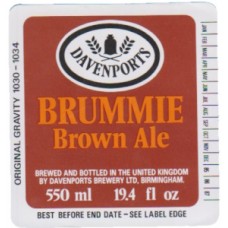 Davenports Birmingham Brummie Brown Ale 550ml 19.4 fl oz Beer Bottle Label