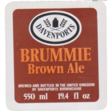 Davenports Birmingham Brummie Brown Ale 550ml 19.4 fl oz Beer Bottle Label