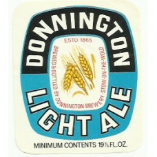 Donnington Brewery Light Ale 19 1/3 fl oz Beer Bottle Label