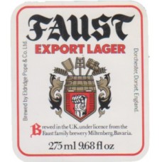 Eldridge Pope Dorset Faust Export Lager 275ml 9.68 fl oz Beer Bottle Label