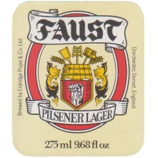 Eldridge Pope Dorset Faust Pilsener Lager 275ml 9.68 fl oz Beer Bottle Label