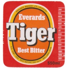 Everards Leicester Tiger Best Bitter 550ml Beer Bottle Label