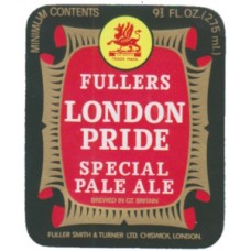 Fullers London Pride Special Pale Ale 9 2/3 fl oz 275ml Beer Bottle Label