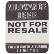 Fullers Allowance Beer Not For Resale Beer Bottle Label