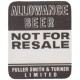Fullers Allowance Beer Not For Resale Beer Bottle Label