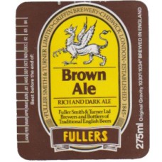 Fullers Brown ALe Rich And Dark Ale 275ml Beer Bottle Label