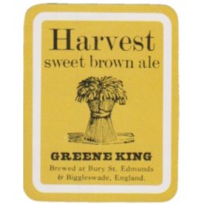 Greene King Bury St Edmunds Harvest Sweet Brown Ale Beer Bottle Label