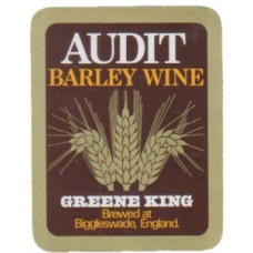 Greene King Bury St Edmunds Audit Barley Wine Beer Bottle Label