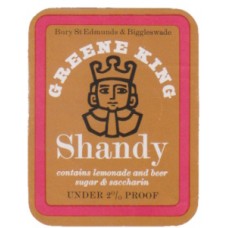 Greene King Bury St Edmunds Shandy Under 2% Proof Beer Bottle Label