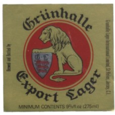 Grunhalle Export Lager (Grunhalle Internationl) 9 2/3 fl oz 275ml Beer Bottle Label