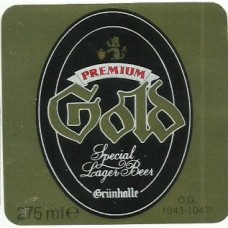 Grunhalle Lager (Randall's Brewery) Premium Gold 275ml Beer Bottle Label