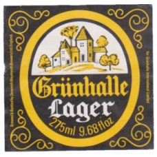 Grunhalle Lager (Greenall Whitley) 275ml 9.68 fl oz Beer Bottle Label