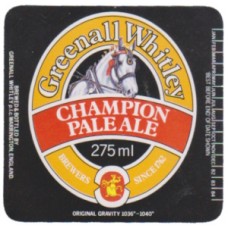 Greenall Whitley Warrington Champion Pale Ale 275ml Beer Bottle Label