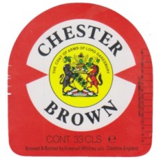 Greenall Whitley Warrington Chester Brown 33cls Beer Bottle Label