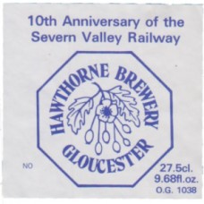 Hawthorne Brewery Severn Valley Railway 10th 27.5cl 9.68 fl oz Beer Bottle Label