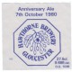 Hawthorne Brewery Anniversary Ale 1980 27.5cl 9.68 fl oz Beer Bottle Label