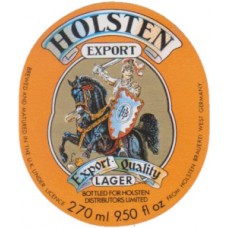 Holsten UK Export Quality Lager 270ml 9.50 fl oz Beer Bottle Label