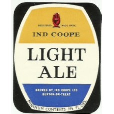 Ind Coope Light Ale 9 2/3 fl oz Beer Bottle Label