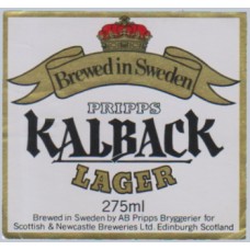 Kalback Lager (Scottish & Newcastle) 275ml Beer Bottle Label