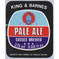 King & Barnes Brewery Pale Ale Sussex Brewed 275ml 9.68 fl oz Beer Bottle Label