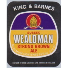 King & Barnes Brewery Wealdman Strong Brown 9 1/2 fl oz 270ml Beer Bottle Label