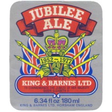 King & Barnes Jubilee Ale 6.34 fl oz 180ml Beer Bottle Label
