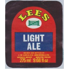 Lees Brewery Manchester Light Ale 275ml 9.68 fl oz Beer Bottle Label