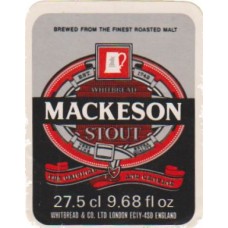 Whitbread Mackeson Stout 27.5cl 9.68 fl oz Beer Bottle Label