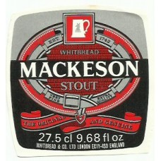 Whitbread Mackeson 27.5 cl 9.68 fl oz Beer Bottle Label