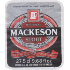 Whitbread Mackeson Stout 27.5cl 9.68 fl oz Beer Bottle Label