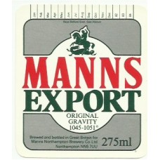 Manns Northampton Brewery Export 275ml Beer Bottle Label
