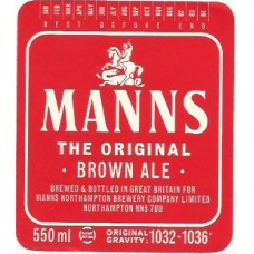 Manns Northampton Brewery The Original Brown Ale 550ml OG 1032-1036 Beer Bottle Label