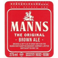 Manns Northampton Brewery The Original Brown Ale 275ml OG 1032-1036 Beer Bottle Label