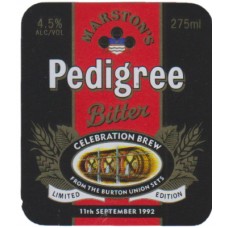 Marstons Brewery Pedigree Bitter Celebration Brew 275ml Beer Bottle Label
