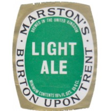 Marstons Brewery Burton Light Ale 19 1/3 fl oz 55.0cl Beer Bottle Label