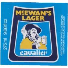 McEwans Lager Cavalier Brewed by S&N 275ml 9.68 fl oz Beer Bottle Label