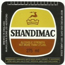 McMullens Brewery Shandimac 275ml Beer Bottle Label