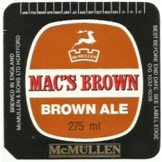 McMullens Brewery Mac's Brown Ale 275ml Beer Bottle Label