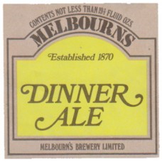 Melbourns Brewery Stamford Dinner Ale 19 1/3 fl ozs Beer Bottle Label