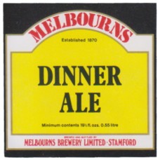 Melbourns Brewery Stamford Dinner Ale 19 1/3 fl ozs 0.55 litre Beer Bottle Label