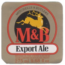 Mitchell & Butlers Export Ale 275ml 9.68 fl oz Beer Bottle Label