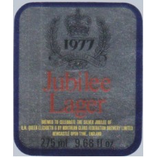 Northern Clubs Brewery Jubilee Lager 275ml 9.68 fl oz Beer Bottle Label