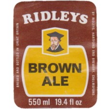 Ridleys Brewery Brown Ale 550ml 19.4 fl oz Beer Bottle Label