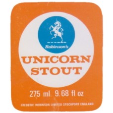 Robinsons Brewery Stockport Unicorn Stout 275ml 9.68 fl oz Beer Bottle Label